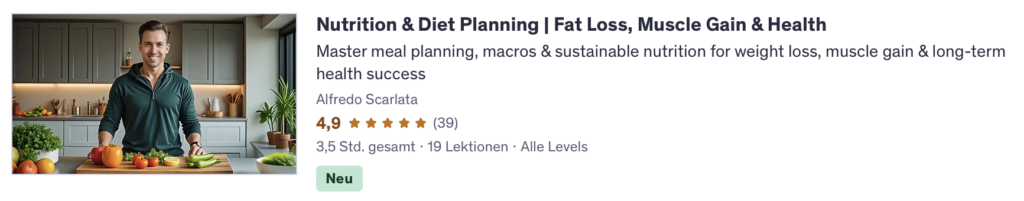 nutritition diet plan udemy ernährungsberatung