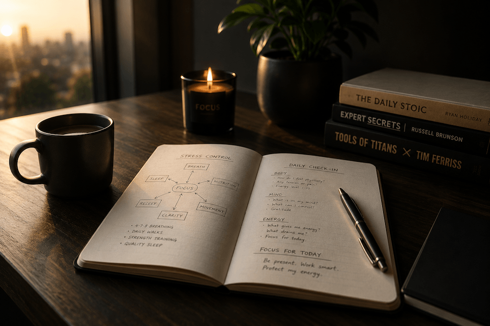 Notizbuch für Stressmanagement